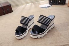 Wedge heel slippers for ladies