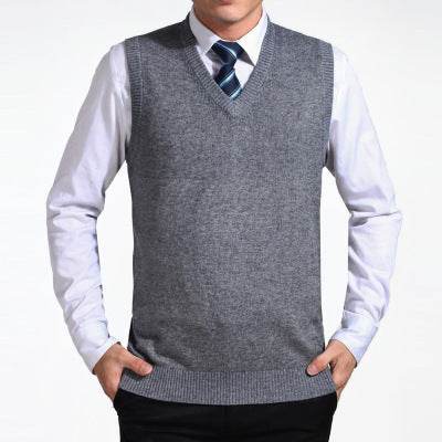 Men's cashmere vest sweater waistcoat - Mubimart