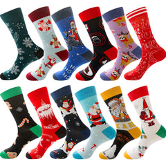 Men's Socks Santa Claus Moose Men's Mid-tube Socks Tide Cotton Socks - Mubimart -  