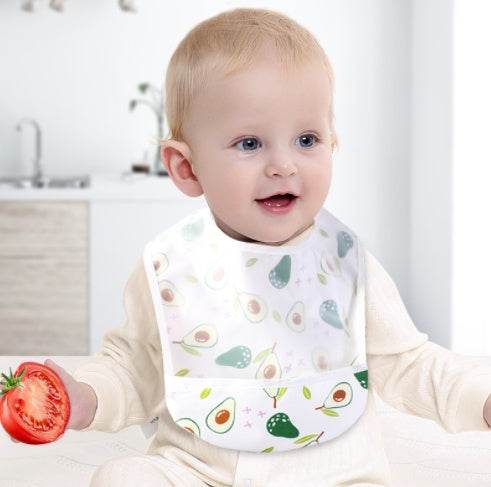 Cotton Baby Shape Bib EVA Bib Eating Clothes Waterproof Children - Mubimart