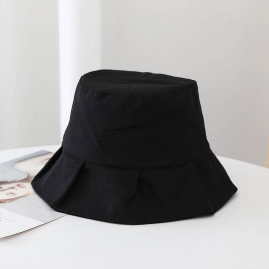 Women Sun Hats Female Summer Solid Bucket Hat Lady Pure Color Panama Cotton Outdoor Fisherman Hat - Mubimart