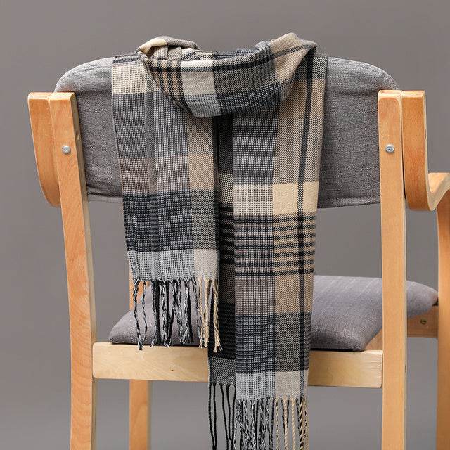 Mens And Girls Neckwear Cashmere Check Childrens Scarf - Mubimart