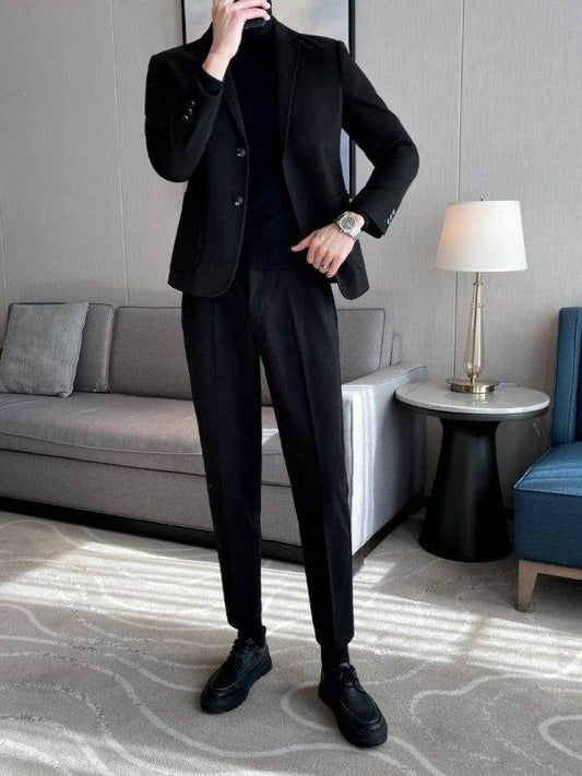 Lightly Mature Woolen Blazer Thick Woolen Coat Leisure Suit - Mubimart