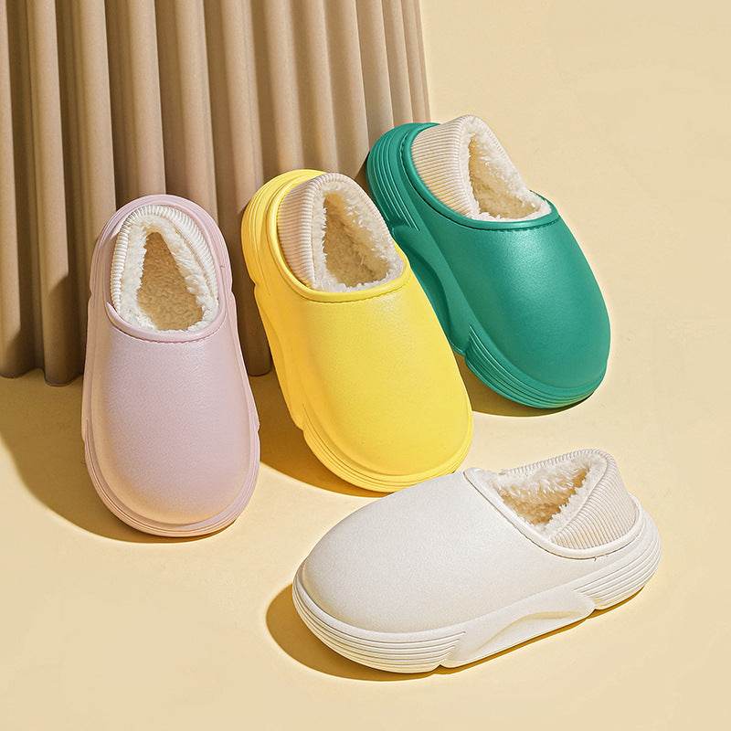 Boys And Girls Indoor Non-slip Waterproof Woolen Slipper - Mubimart