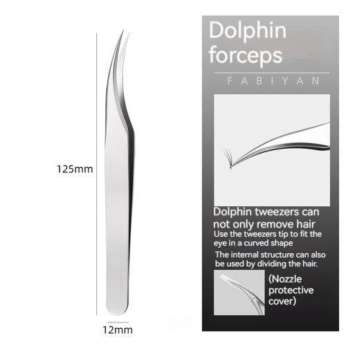 Stainless Steel Grafting Eyelash Aid Tweezers - Mubimart