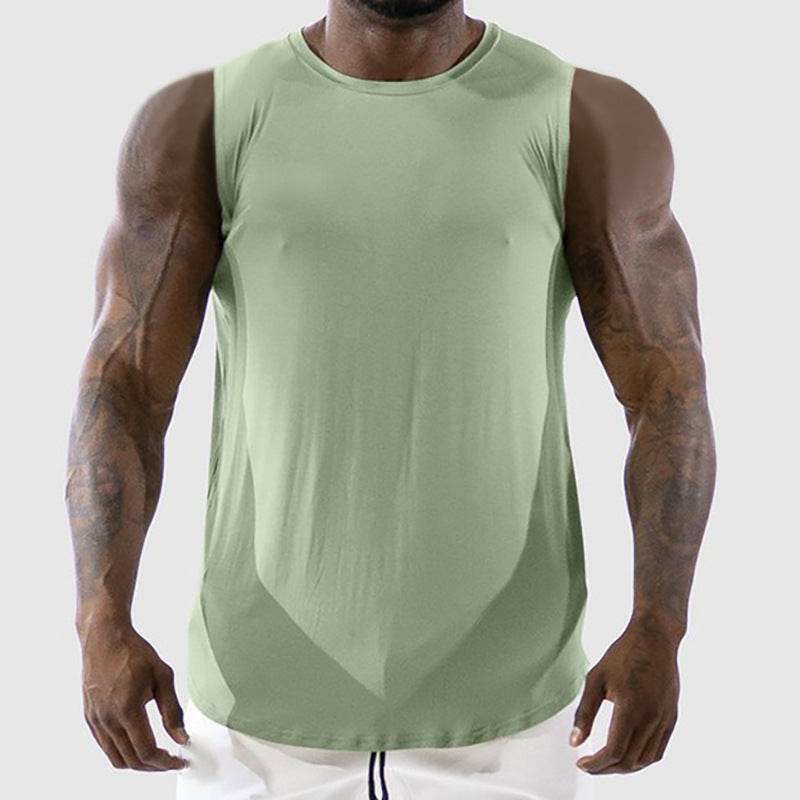 Summer New Muscle Fitness Brother Sports Undershirt Men Running Training Tops - Mubimart