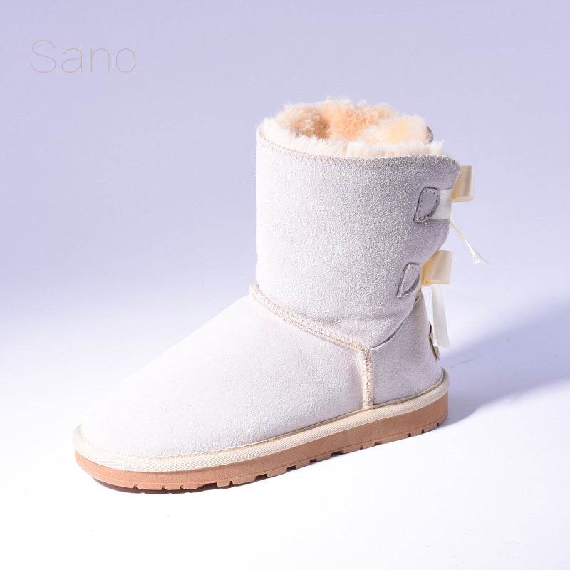 High Quality SALE Women Australia Snow Boots Warm Fur Baileys Bow Boots Women Winter Boots Snow Boots Big Size - Mubimart