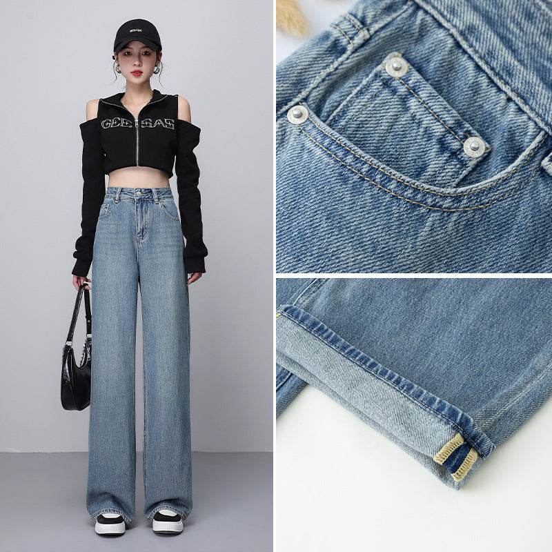 Fashion Personality Wide-leg Jeans Women - Mubimart