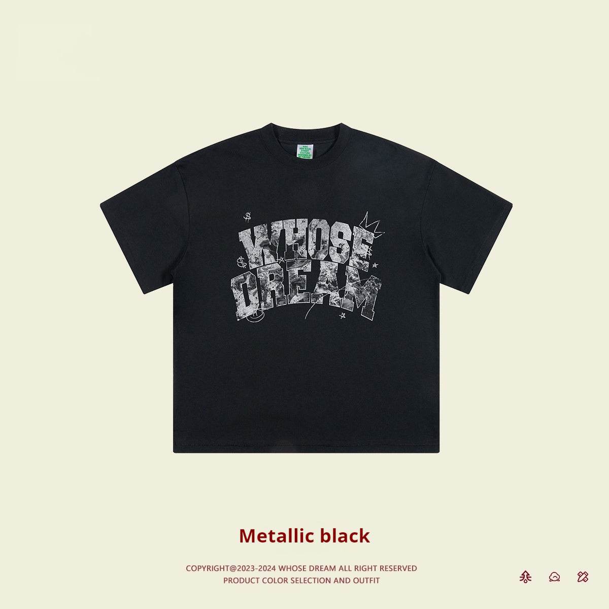Cool Short-sleeved T-shirt Letter Printing High-grade American Street Medium And Big Children's T-shirt - Mubimart