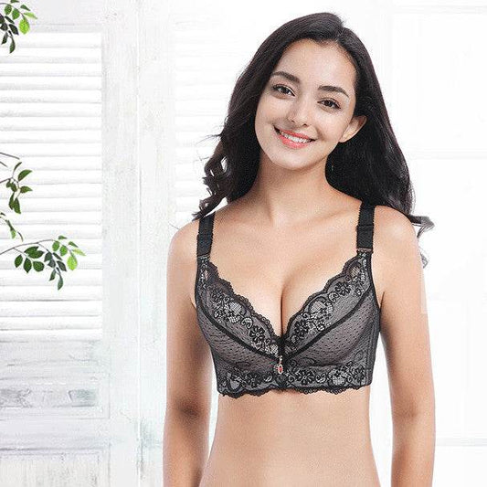 Women's Fashion Temperament Lace Push Up Bra - Mubimart