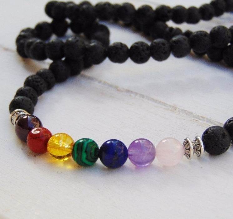 Men charm Necklace Black Lava - Mubimart