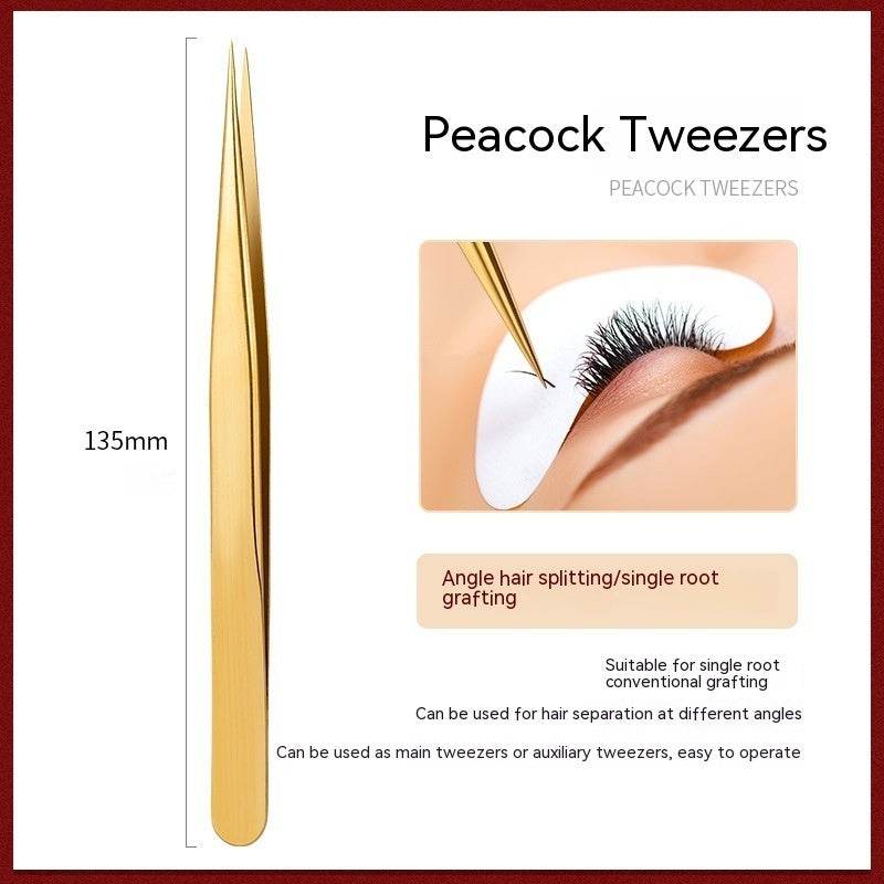 Stainless Steel Grafting Eyelash Aid Tweezers - Mubimart