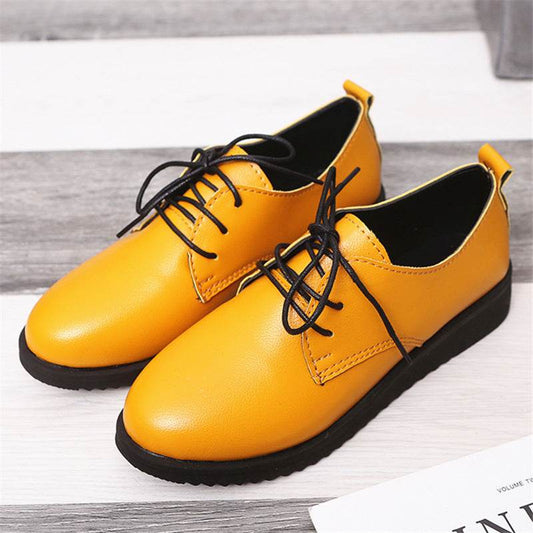 Black Flat-bottomed Round Toe Professional Work Shoes Women - Mubimart