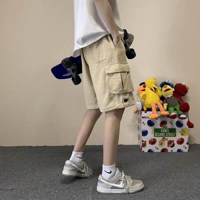 Men's Straight Pocket Cargo Casual Shorts - Mubimart