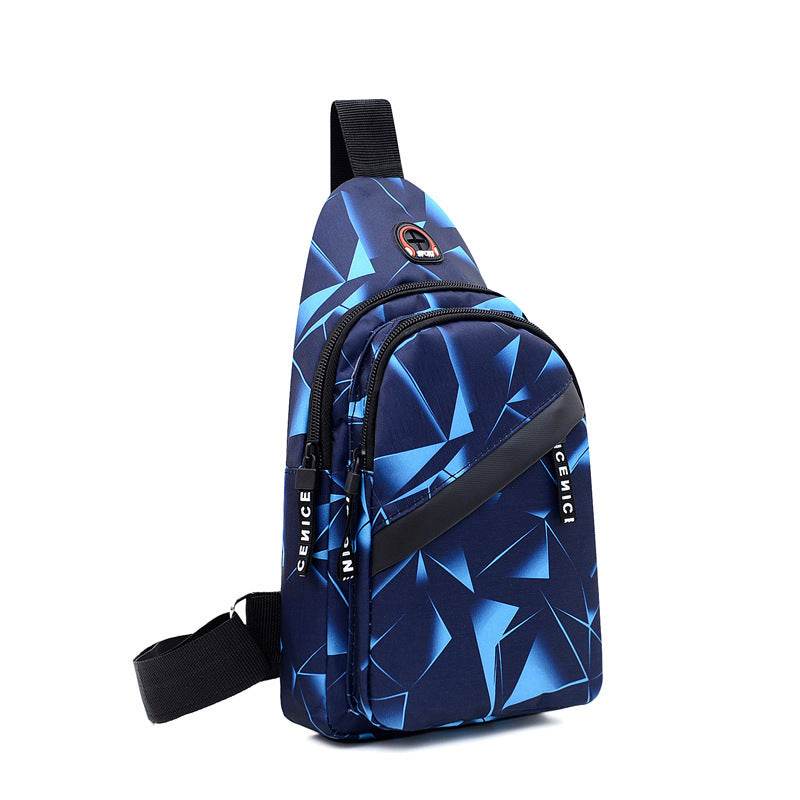 Print Sling Chest Bag For Men Crossbody Bag With Earphone Hole Design - Mubimart