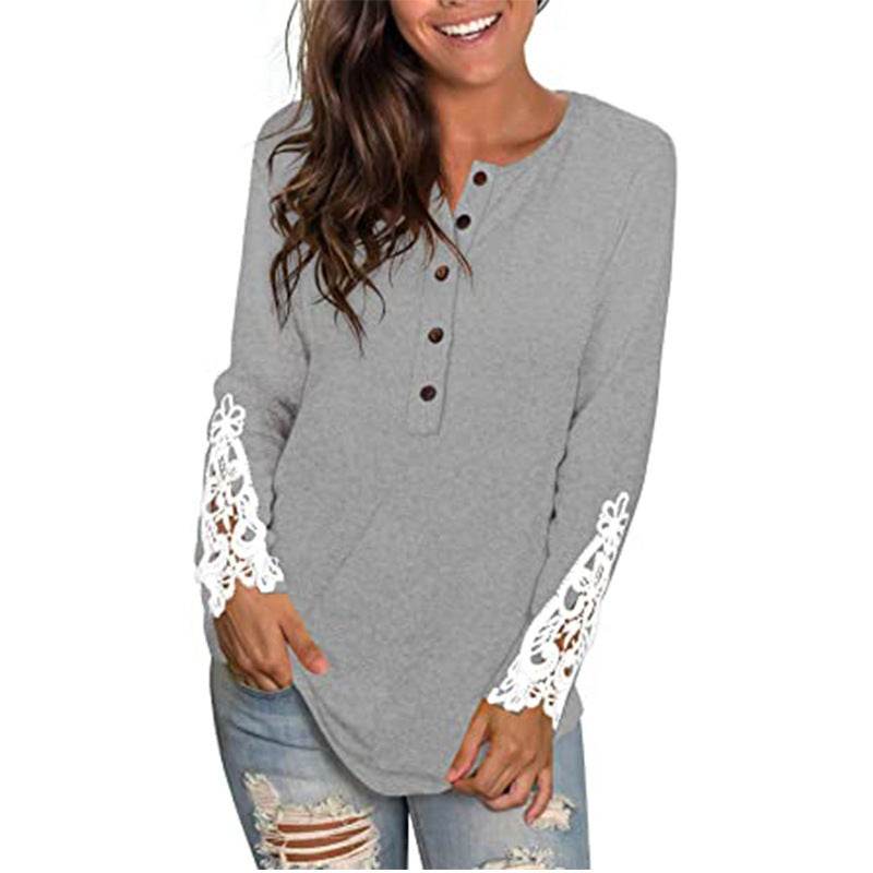Fashion Lace T-shirt Top For Women - Mubimart