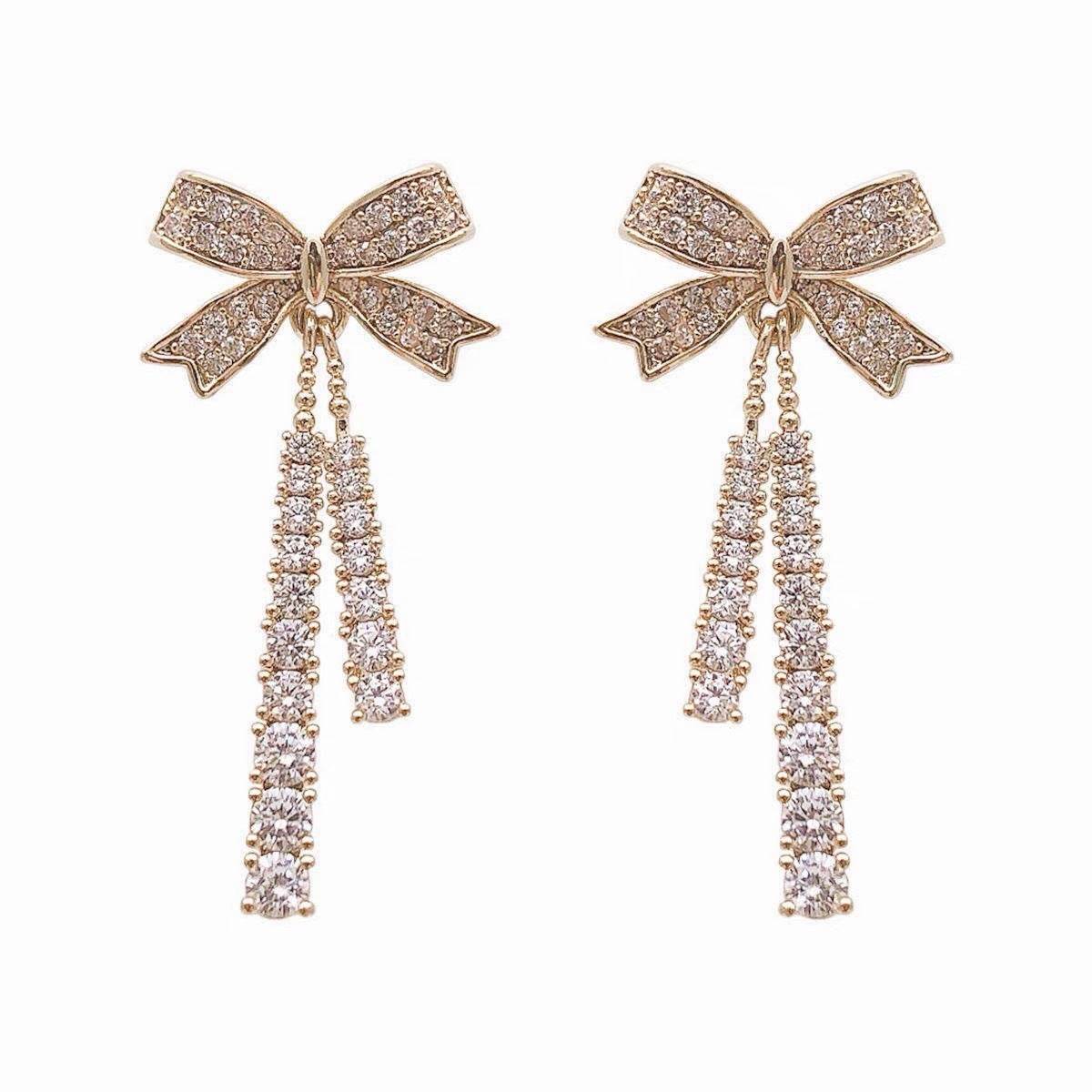 New Super Fairy Bow Stud Earrings For Women Niche Design Stud Earrings - Mubimart