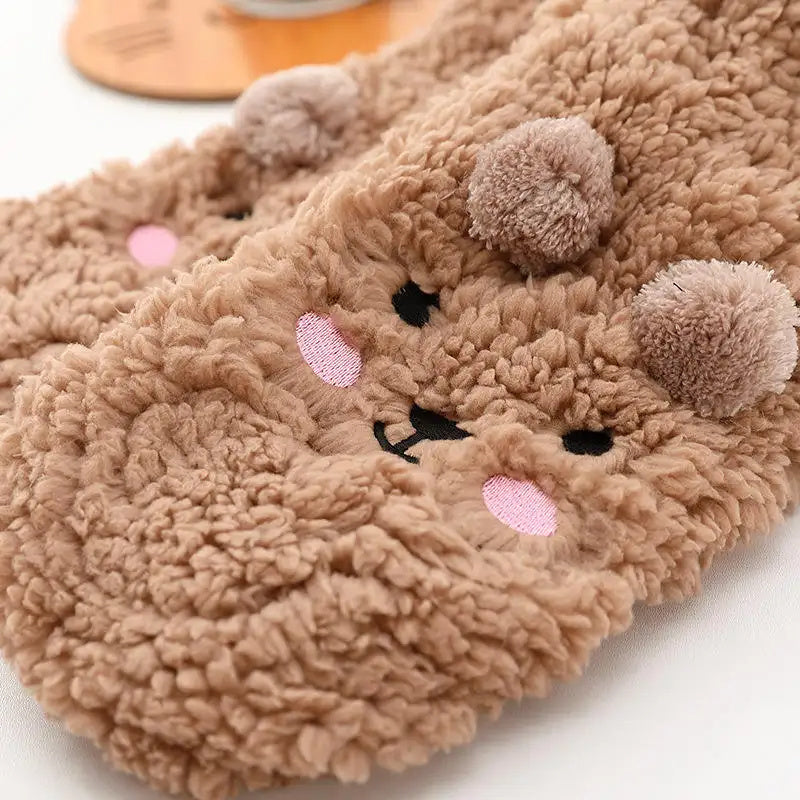 Cartoon Floor Winter Thick Polyester Fleece Fluffy Microfiber Women Fuzzy Socks Funny Fuzzy Dog Slipper Socks For Women Cute Fluffy Thick Warm Winter Socks Microfiber Soft Home Socks Christmas Gift - Mubimart -  