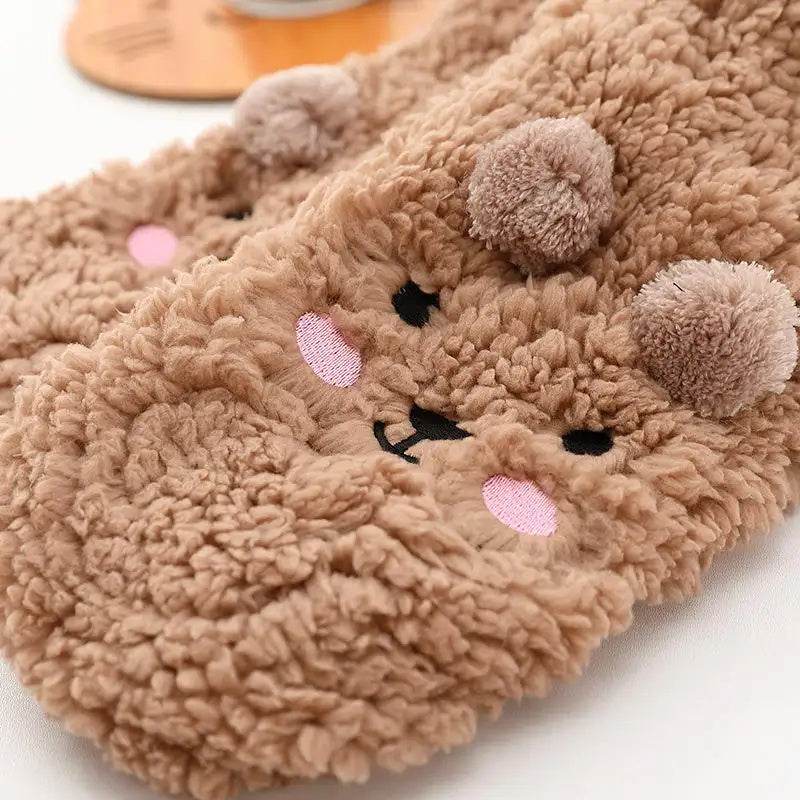 Cartoon Floor Winter Thick Polyester Fleece Fluffy Microfiber Women Fuzzy Socks Funny Fuzzy Dog Slipper Socks For Women Cute Fluffy Thick Warm Winter Socks Microfiber Soft Home Socks Christmas Gift - Mubimart