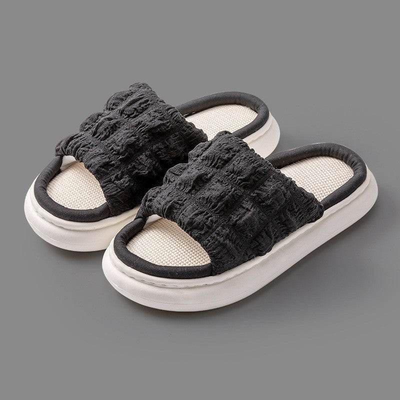 Women's Linen Slipper Indoor Household Cotton And Linen Non-slip - Mubimart