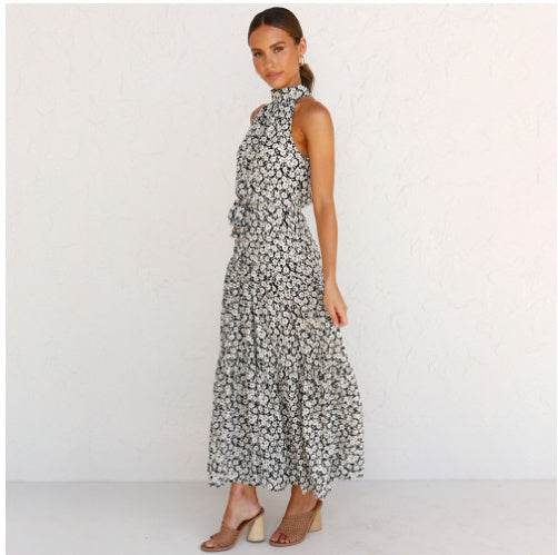 Printed maxi lace dress - Mubimart