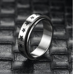 European And American Fashion Titanium Steel Rotating Ring Men