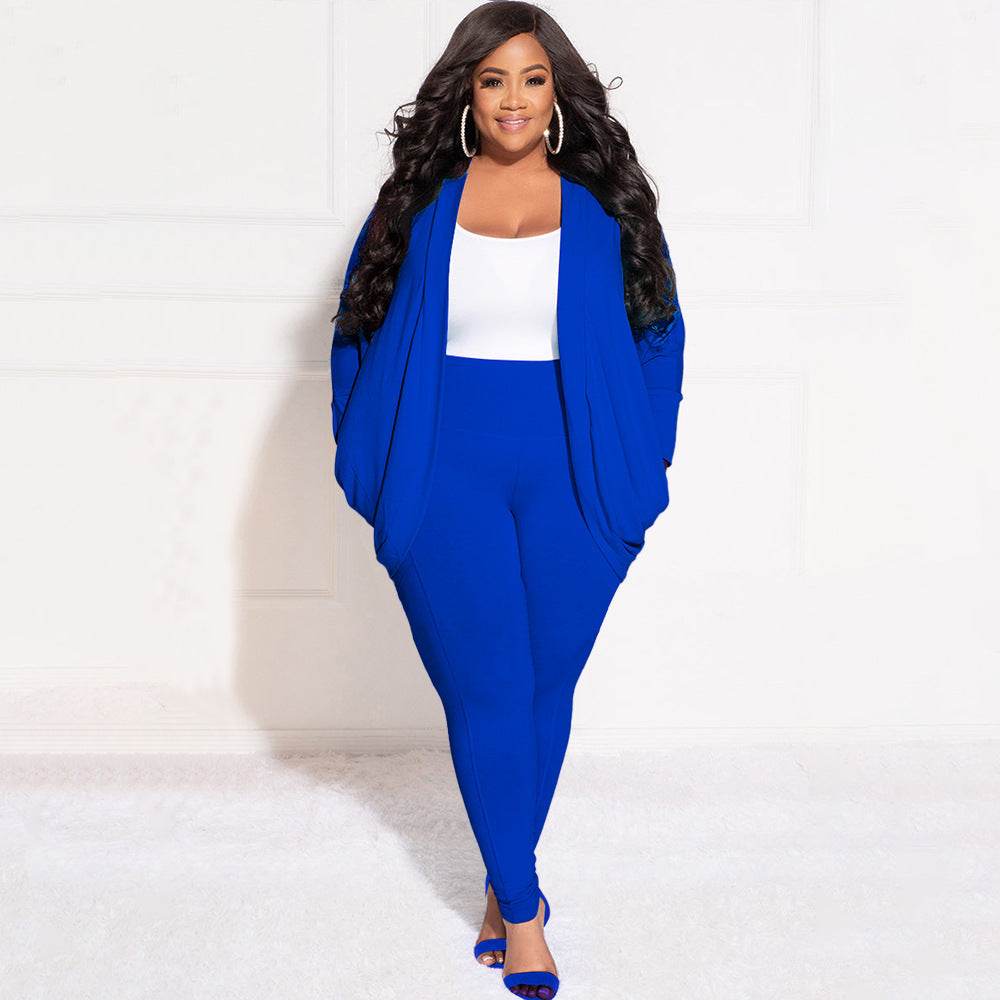Cardigan And Leggings Plus Size Suit For Women - Mubimart