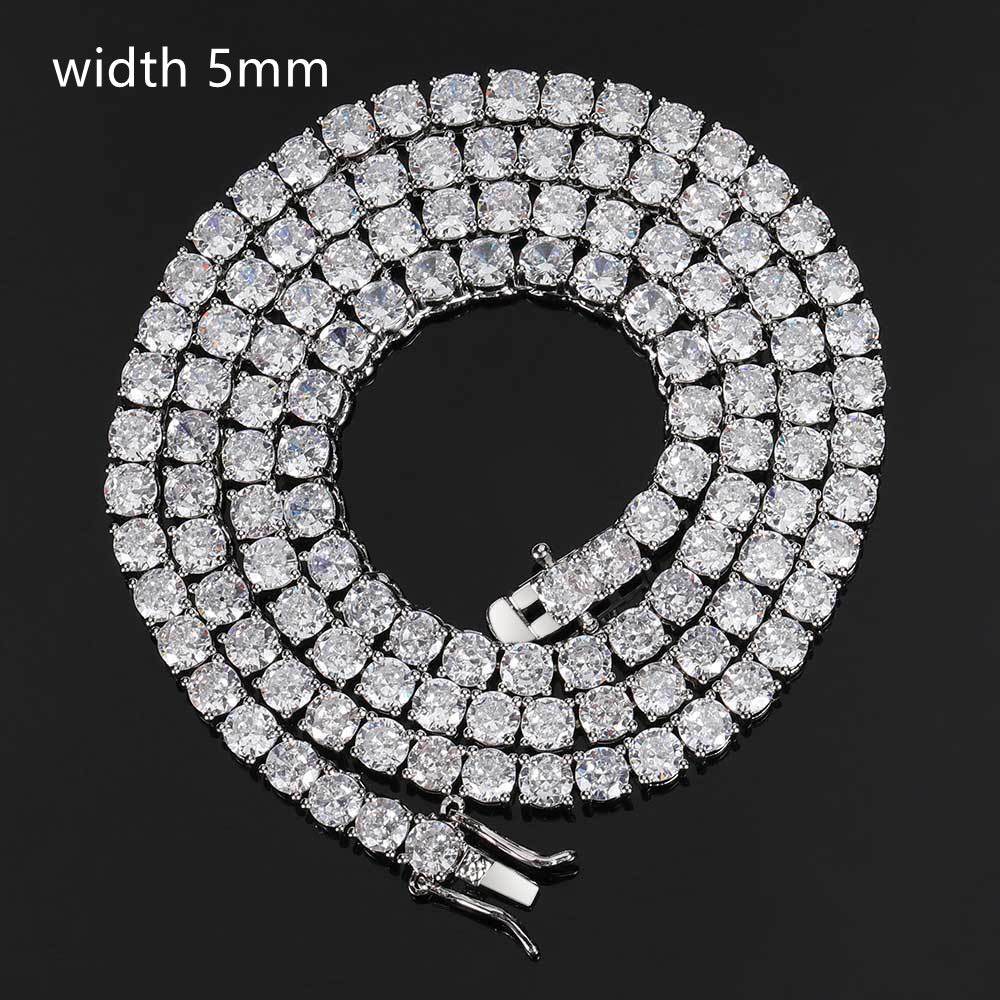 Hip Hop Necklace Men Tennis Chain Zircon Necklace - Mubimart