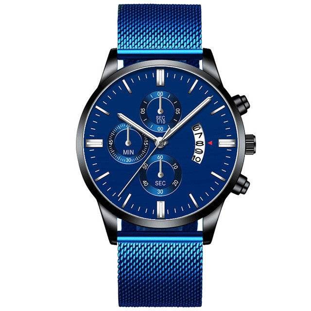 Mens Business Luxury Watches For Men Mesh Band Quartz Watch - Mubimart