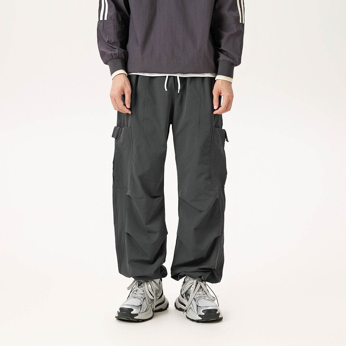 Casual Straight-leg Loose Cargo Pants Male - Mubimart