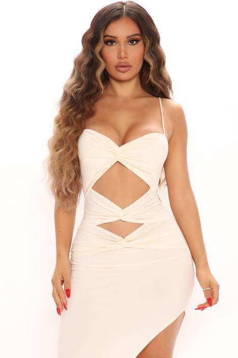 Prom Dress Hollow Solid Color Suspender Dress - Mubimart