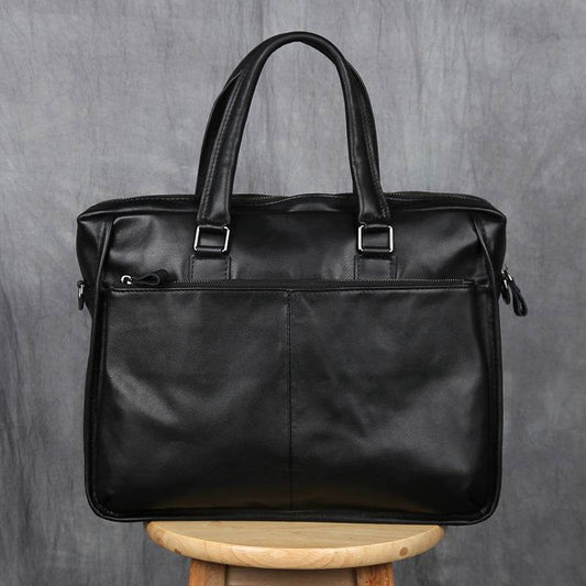 Men's Portable Leather Leisure Briefcase - Mubimart
