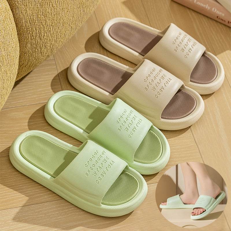 New Letter Home Slippers Summer Fashion Anti-slip Anti-odor House Shoes For Women Indoor Non-slip Floor Bathroom Slipper - Mubimart