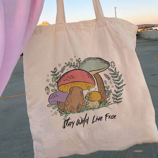 Floral Women Canvas Tote Bag Girl Reu - Mubimart