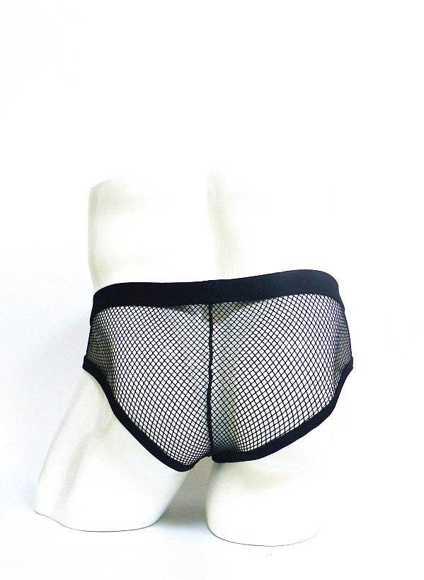 Men's Underwear Transparent Mesh Briefs Low Waist Convex Design Underwear Men - Mubimart
