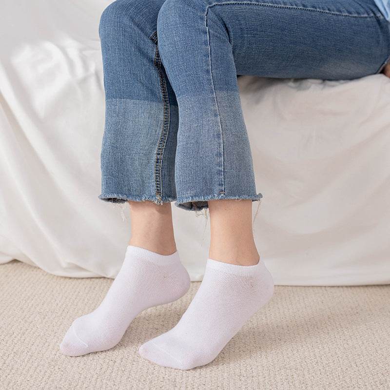 Shallow Mouth Low Cut Thin Flat Cotton Socks - Mubimart