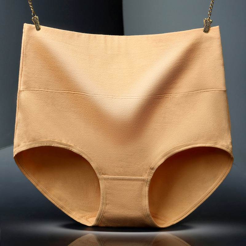 Plus Size Plus Size Cotton Ladies Panties Belly Control Buttocks High Waist Panties Pure Cotton High Waist Panties - Mubimart