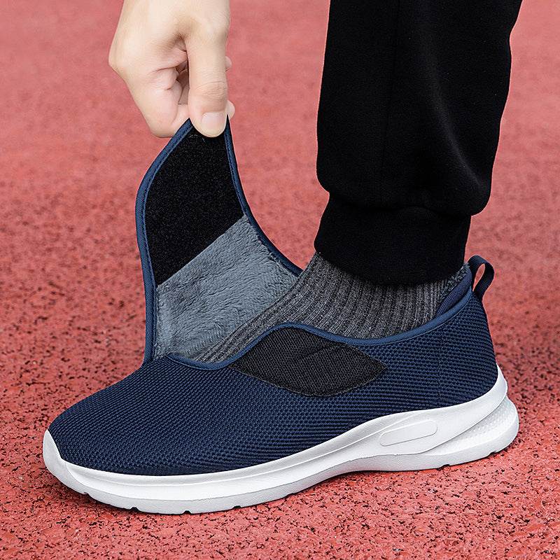 Winter Fleece-lined Casual Sneaker Men And Women Insulated Cotton-padded Shoes - Mubimart
