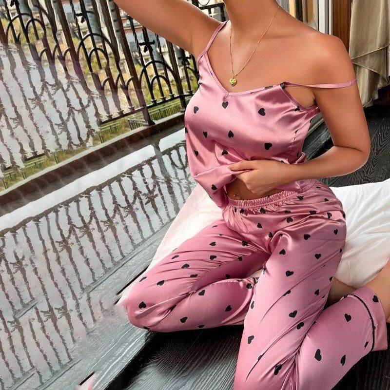 Women's Set Floral Pajama Two-Piece Set - Mubimart