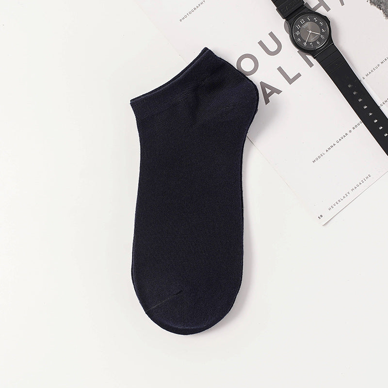 Solid Color Breathable Ankle Socks - Mubimart -  