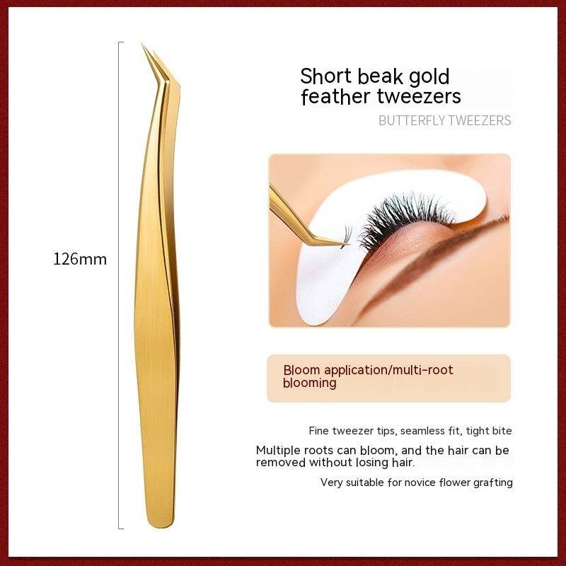 Stainless Steel Grafting Eyelash Aid Tweezers - Mubimart