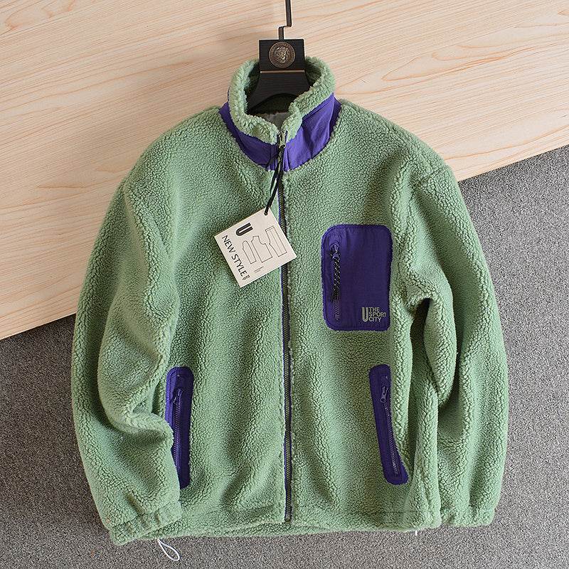 Fleece Autumn Winter Stand Collar Fleece Jacket - Mubimart