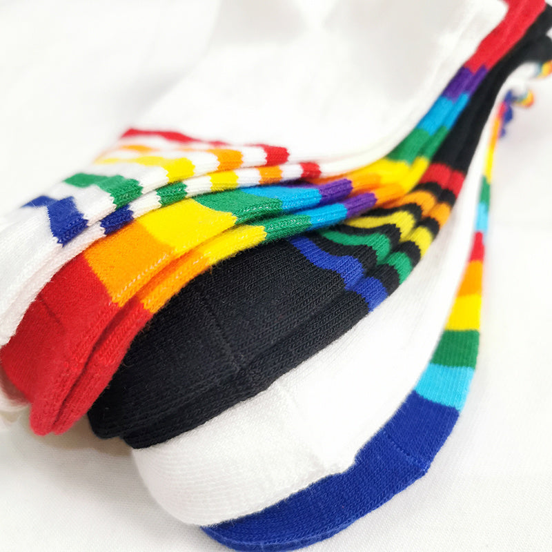 Rainbow Short Tube Low Top Doll Unisex Ins Trend Trendy Socks - Mubimart -  