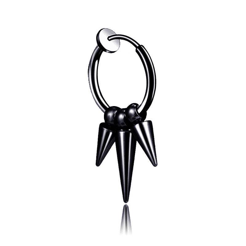 Stainless Steel Tassel Earrings Titanium Steel Single Point Stud Earrings Men - Mubimart