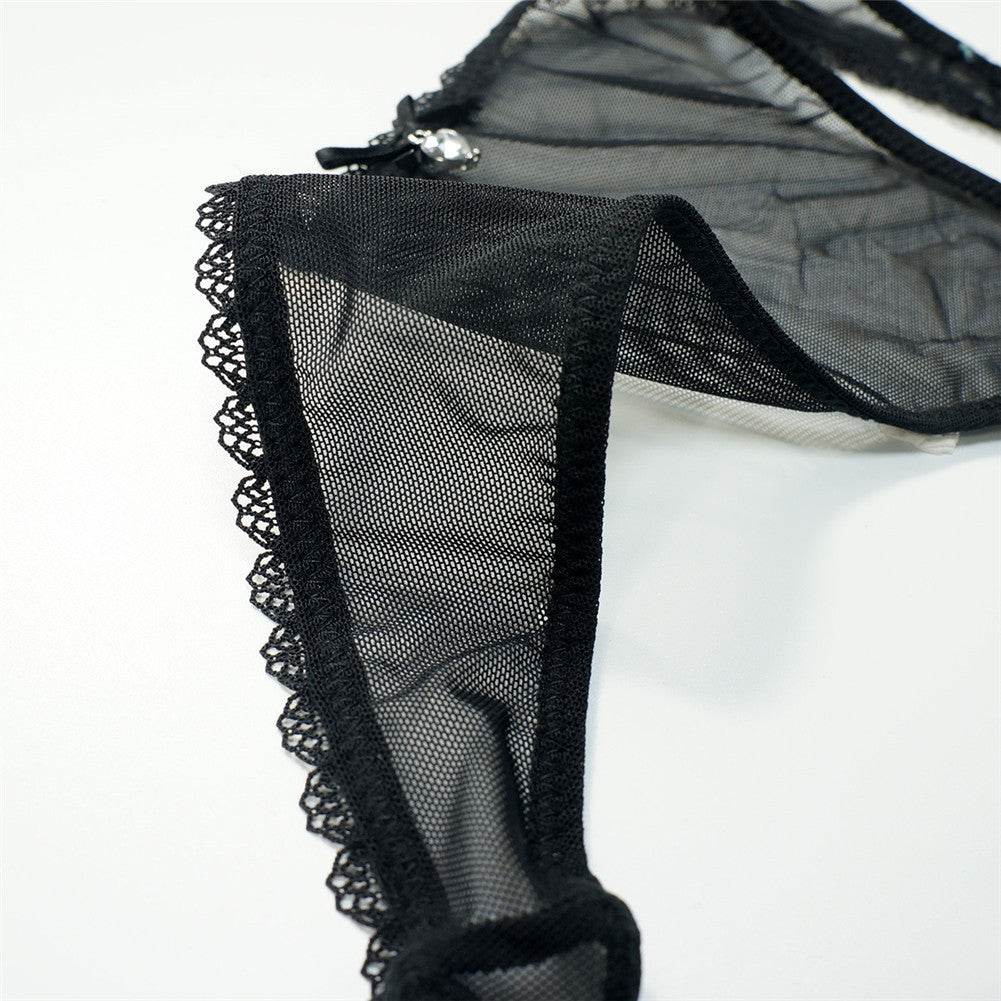Lace Garter Belt Bra Stocking Set - Mubimart