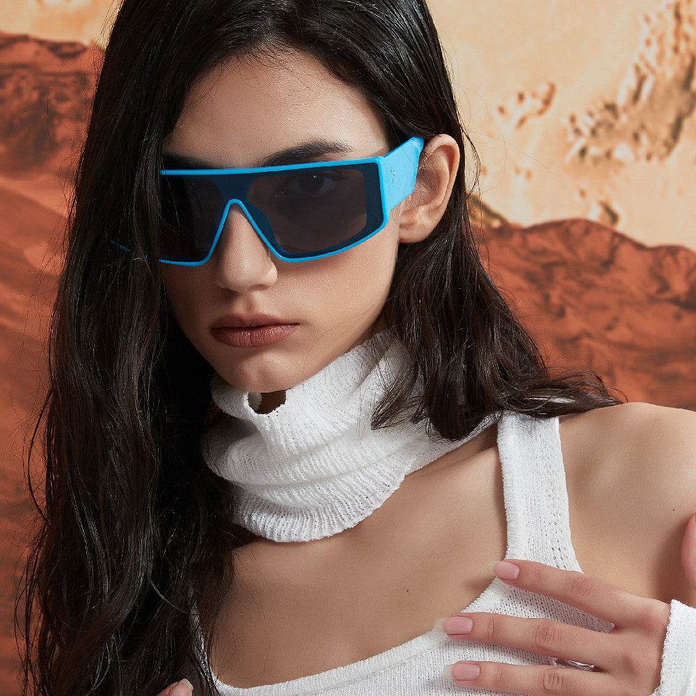 Men's Oversized One-piece Sunglasses Rivet - Mubimart