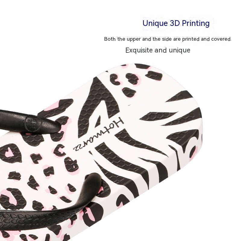 Women's Leopard Flip Flops Non-slip Slippers Summer Flip-flops Women