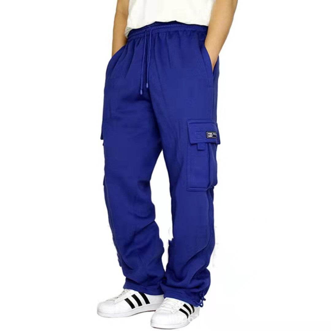 Men Pants Sweatpants Stretch Elastic Waist Jogger Sports Pants Drawstring Trousers Fashion Mens Clothing - Mubimart