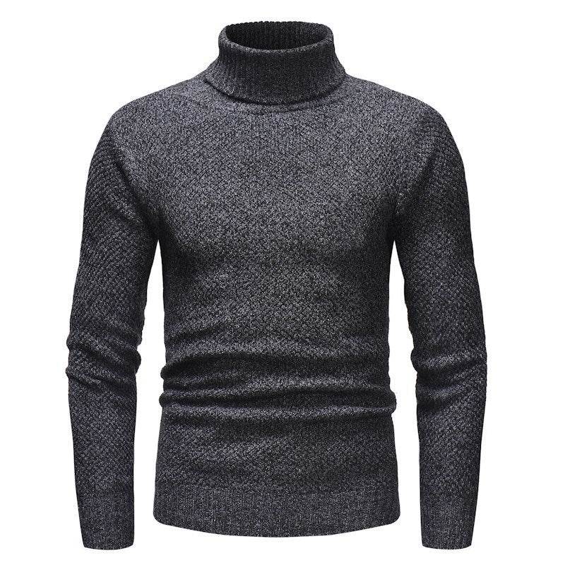Turtleneck pullover sweater knitted sweater - Mubimart