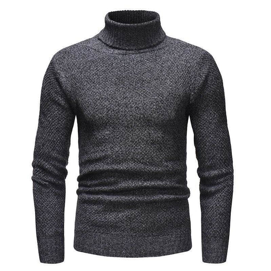 Turtleneck pullover sweater knitted sweater - Mubimart